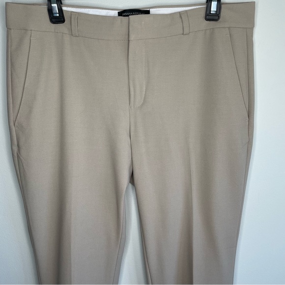 Banana Republic Avery Beige Straight Leg Cropped Trousers Pants w/ Bows - Picture 3 of 7